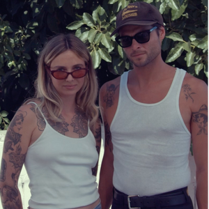 Ryan Townley and Delaney Renee  in Sad Eyewear Sunglasses and Nathans Lounge hat